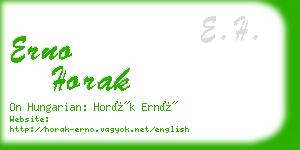 erno horak business card